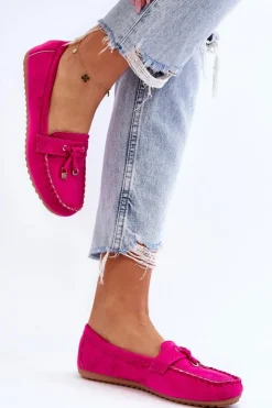 Boto Loafersy Damskie|Mokasyny Damskie Zamszowe*Klasyczne Zamszowe Mokasyny Fuksja Good Time Różowy