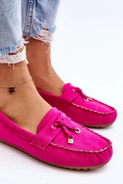 Boto Loafersy Damskie|Mokasyny Damskie Zamszowe*Klasyczne Zamszowe Mokasyny Fuksja Good Time Różowy
