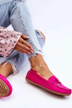 Boto Loafersy Damskie|Mokasyny Damskie Zamszowe*Klasyczne Zamszowe Mokasyny Fuksja Good Time Różowy