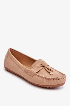 Discount Boto Klasyczne Zamszowe Mokasyny Ciemnobeżowe Good Time