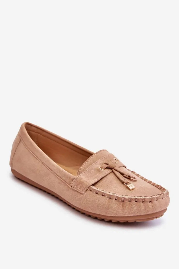 Discount Boto Klasyczne Zamszowe Mokasyny Ciemnobeżowe Good Time