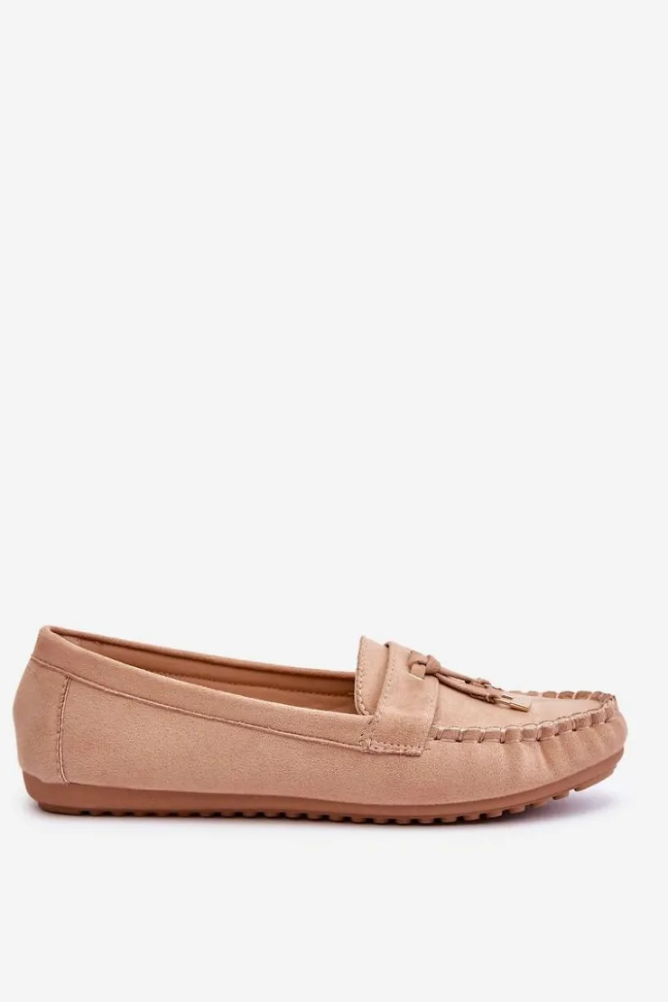 Discount Boto Klasyczne Zamszowe Mokasyny Ciemnobeżowe Good Time