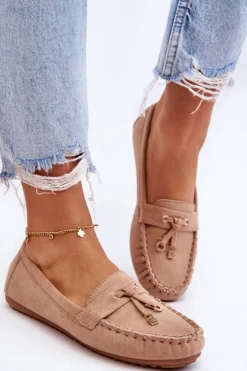 Discount Boto Klasyczne Zamszowe Mokasyny Ciemnobeżowe Good Time