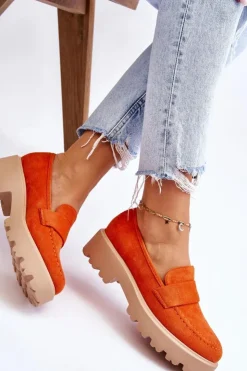 New Buty damskie Vinceza Klasyczne Zamszowe Półbuty Mokasyny Pomarańczowe Corrin