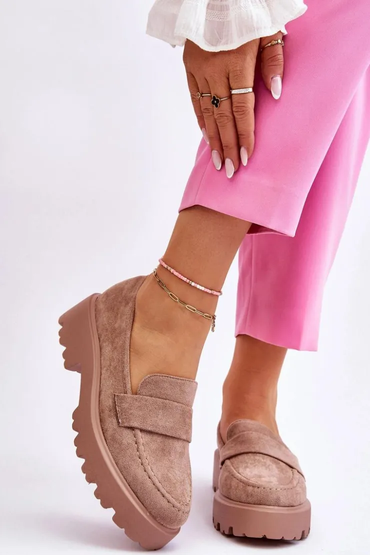 Best Buty damskie Vinceza Klasyczne Zamszowe Półbuty Mokasyny Beżowe Corrin