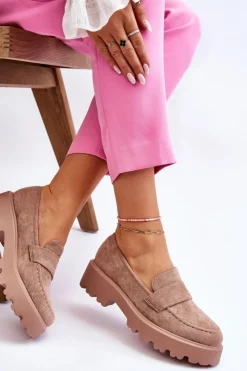 Best Buty damskie Vinceza Klasyczne Zamszowe Półbuty Mokasyny Beżowe Corrin