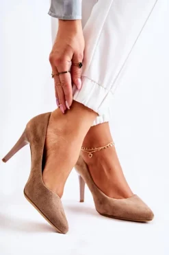 Discount Buty Sergio Leone Klasyczne Zamszowe Szpilki Brązowe Magically