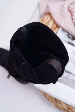 Damskie Laura Messi Kozaki Damskie 2071 Skóra Zamsz Czarne This Love