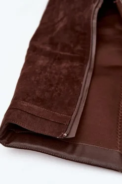 Boto Kozaki Ocieplane|Kozaki Na Koturnie*Kozaki Damskie Na Koturnie Z Paskiem I Srebrnym Detalem Czekoladowe Korivelle