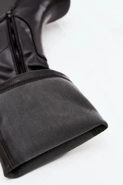 Clearance Boto Kozaki Damskie Na Koturnie Czarne Terisse