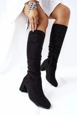 Buty damskie Vinceza Kozaki Wiosenne|Kozaki Na Obcasie*Kozaki Damskie Na Obcasie Zamszowe Czarne Newferry