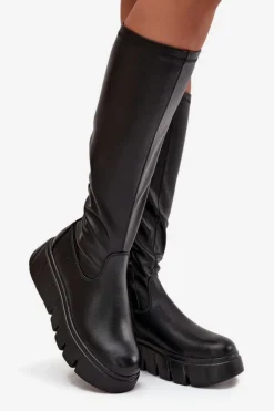 Damskie Buty damskie Vinceza Kozaki Damskie Na Platformie Na Zamek Vinceza 58553 Czarne