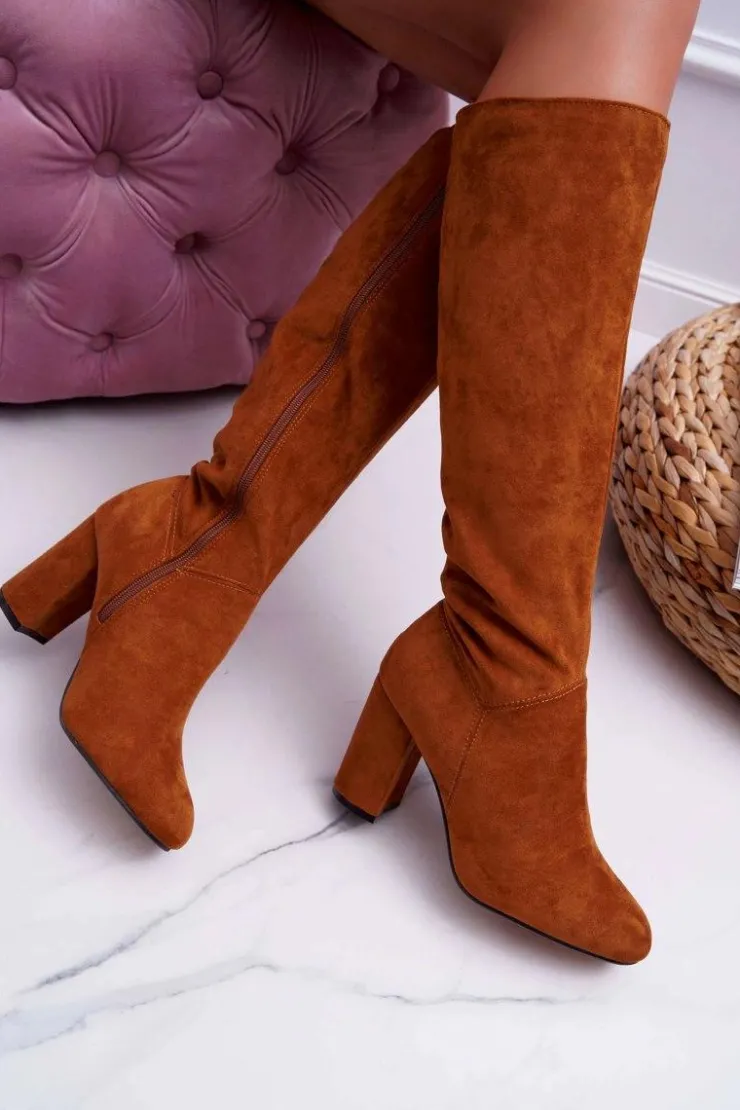 Boto Kozaki Wiosenne|Kozaki Na Obcasie*Kozaki Damskie Na Słupku Do Kolana Camel Mercure