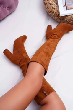 Boto Kozaki Wiosenne|Kozaki Na Obcasie*Kozaki Damskie Na Słupku Do Kolana Camel Mercure