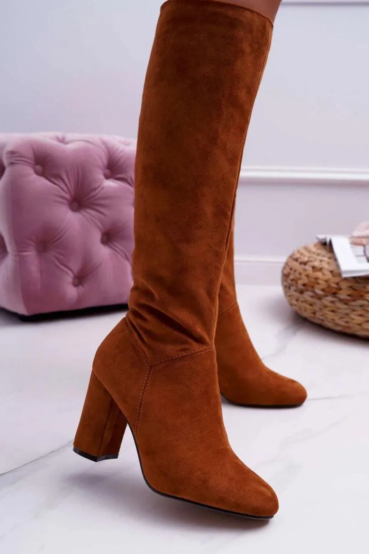 Boto Kozaki Wiosenne|Kozaki Na Obcasie*Kozaki Damskie Na Słupku Do Kolana Camel Mercure