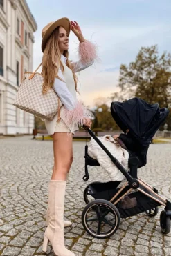 Boto Kozaki Damskie Na Słupku Ocieplane Beżowe Finner