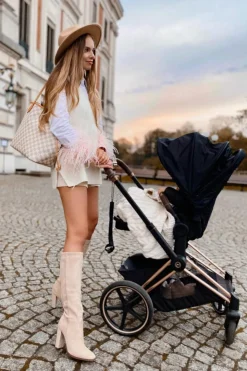 Boto Kozaki Damskie Na Słupku Ocieplane Beżowe Finner