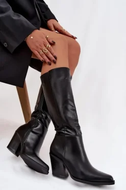 Boto Kozaki Ocieplane|Kozaki Na Słupku*Kozaki Damskie Na Słupku Ocieplane Czarne Katelle