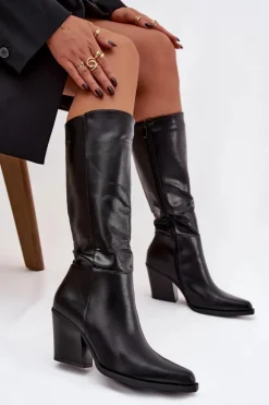 Boto Kozaki Ocieplane|Kozaki Na Słupku*Kozaki Damskie Na Słupku Ocieplane Czarne Katelle