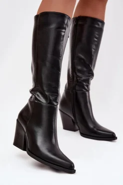 Boto Kozaki Ocieplane|Kozaki Na Słupku*Kozaki Damskie Na Słupku Ocieplane Czarne Katelle