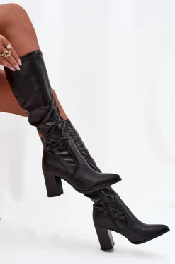 Buty damskie Vinceza Kozaki Na Słupku|Kozaki Przed Kolano*Kozaki Damskie Na Słupku Vinceza 16511 Czarne