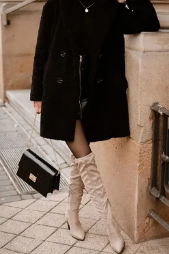 Buty damskie Vinceza Kozaki Wiosenne|Kozaki Za Kolano*Kozaki Damskie Na Słupku Zamszowe Beżowe Monleek