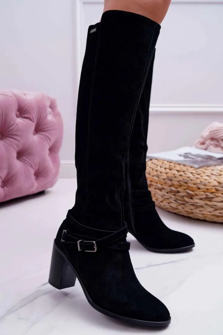 Online Big Star Shoes Kozaki Damskie Na Słupku Zamszowe Big Star EE274520