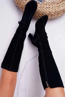 Online Big Star Shoes Kozaki Damskie Na Słupku Zamszowe Big Star EE274520