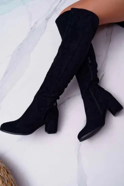 Online Buty damskie Vinceza Kozaki Damskie Na Słupku Zamszowe Czarne Torgos