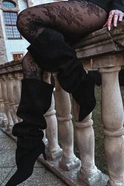 Boto Kozaki Damskie Na Szpilce Wsuwane Czarne Mavilla Czarny