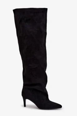 Boto Kozaki Damskie Na Szpilce Wsuwane Czarne Mavilla Czarny