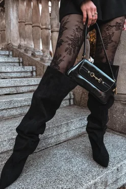 Boto Kozaki Damskie Na Szpilce Wsuwane Czarne Mavilla Czarny