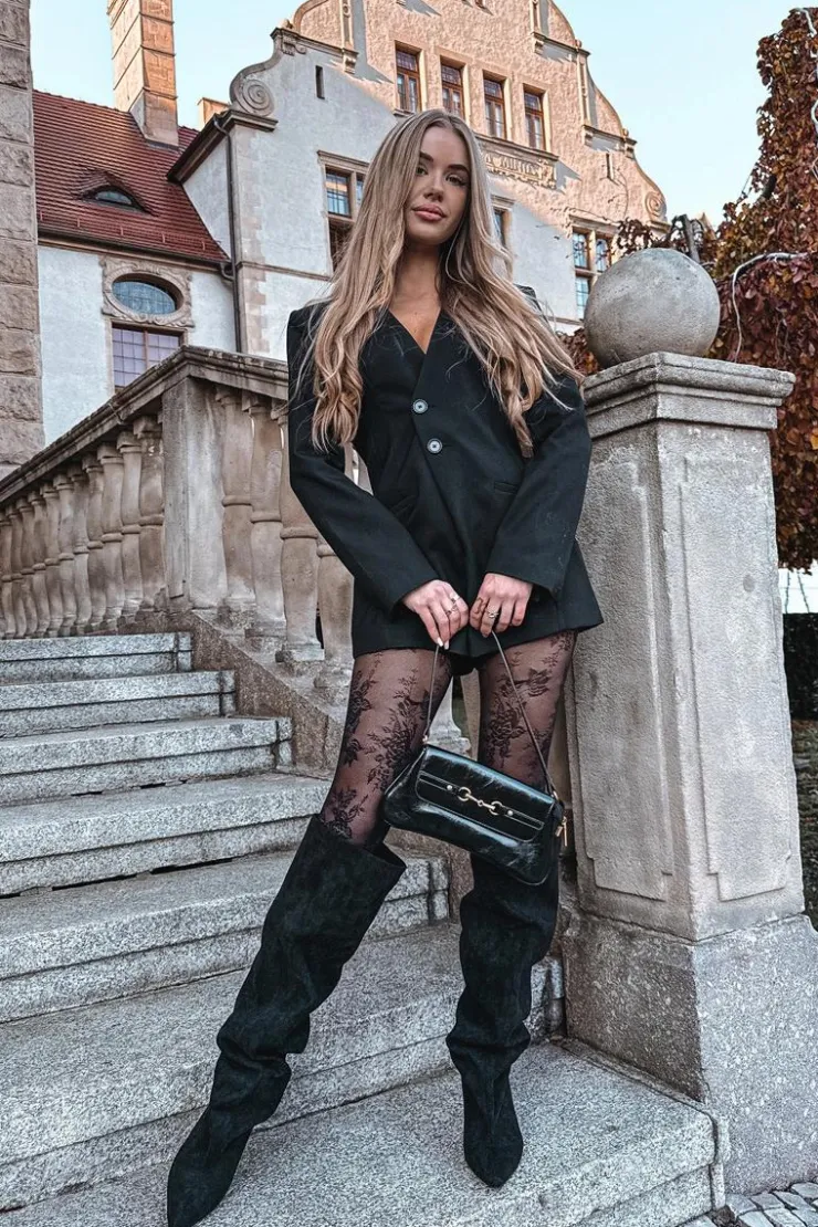 Boto Kozaki Damskie Na Szpilce Wsuwane Czarne Mavilla Czarny