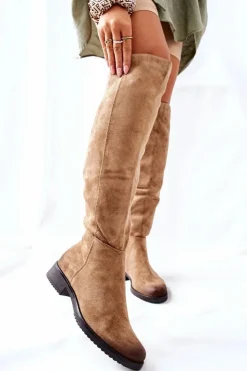 Buty damskie Vinceza Kozaki Wiosenne|Kozaki Na Obcasie*Kozaki Damskie Płaskie Zamszowe Beżowe Ardmore