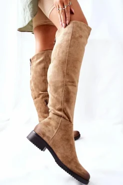 Buty damskie Vinceza Kozaki Wiosenne|Kozaki Na Obcasie*Kozaki Damskie Płaskie Zamszowe Beżowe Ardmore