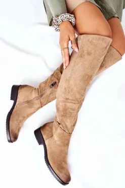 Buty damskie Vinceza Kozaki Wiosenne|Kozaki Na Obcasie*Kozaki Damskie Płaskie Zamszowe Beżowe Ardmore