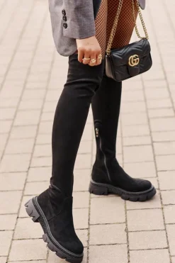 Boto Muszkieterki|Kozaki Za Kolano*Kozaki Damskie Za Kolano Eko Zamszowe Czarne Irithalla