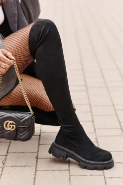 Boto Muszkieterki|Kozaki Za Kolano*Kozaki Damskie Za Kolano Eko Zamszowe Czarne Irithalla