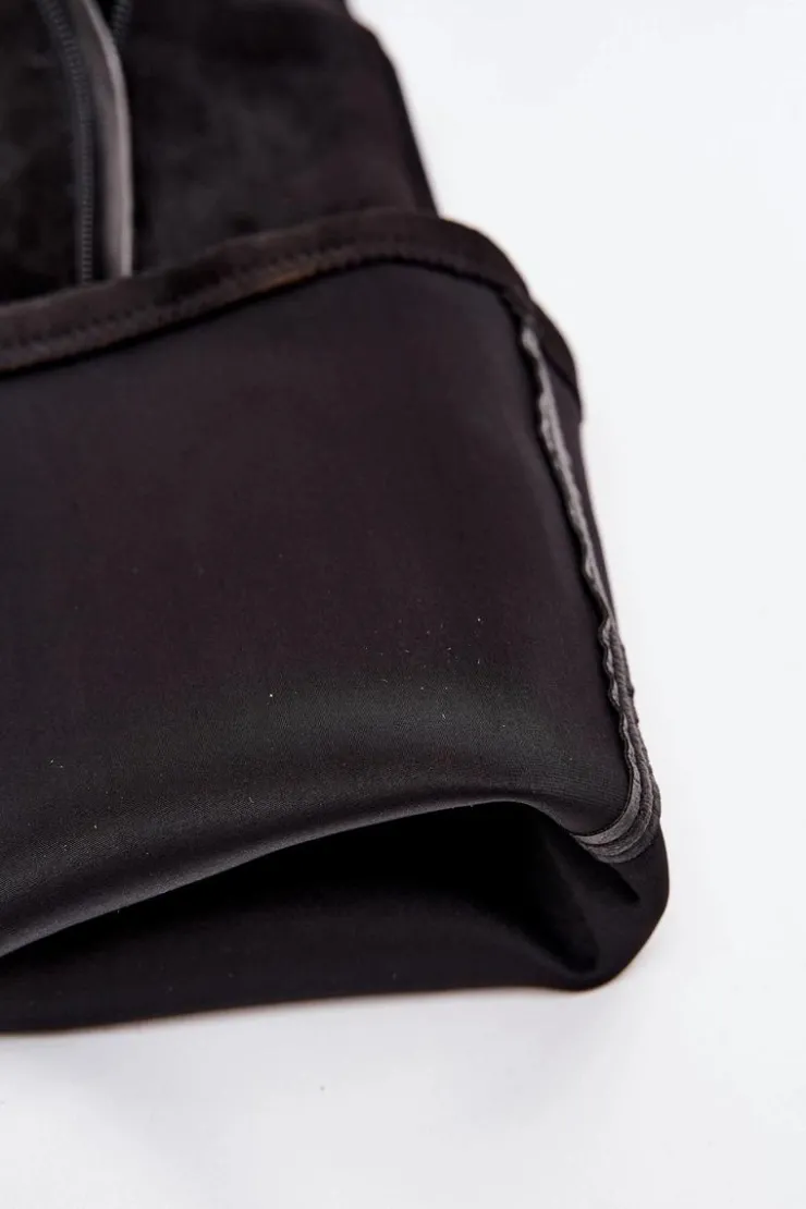 Damskie Boto Kozaki Damskie Za Kolano Na Słupku Eko Zamszowe Czarne Tahlina