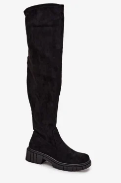 Damskie buty S.Barski Kozaki Ocieplane|Muszkieterki*Kozaki Damskie Za Kolano S.Barski HY42-122 Czarne Czarny