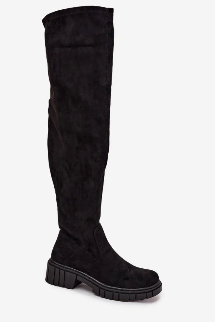 Damskie buty S.Barski Kozaki Ocieplane|Muszkieterki*Kozaki Damskie Za Kolano S.Barski HY42-122 Czarne Czarny