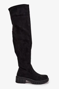 Damskie buty S.Barski Kozaki Ocieplane|Muszkieterki*Kozaki Damskie Za Kolano S.Barski HY42-122 Czarne Czarny