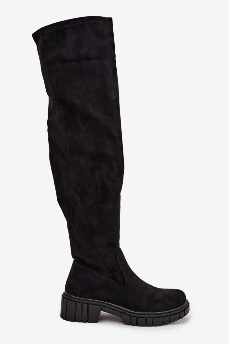 Damskie buty S.Barski Kozaki Ocieplane|Muszkieterki*Kozaki Damskie Za Kolano S.Barski HY42-122 Czarne Czarny