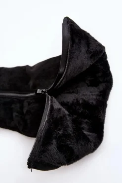 Damskie Damskie buty S.Barski Kozaki Damskie Zamszowe Na Platformie S.Barski HY53-8 Czarne