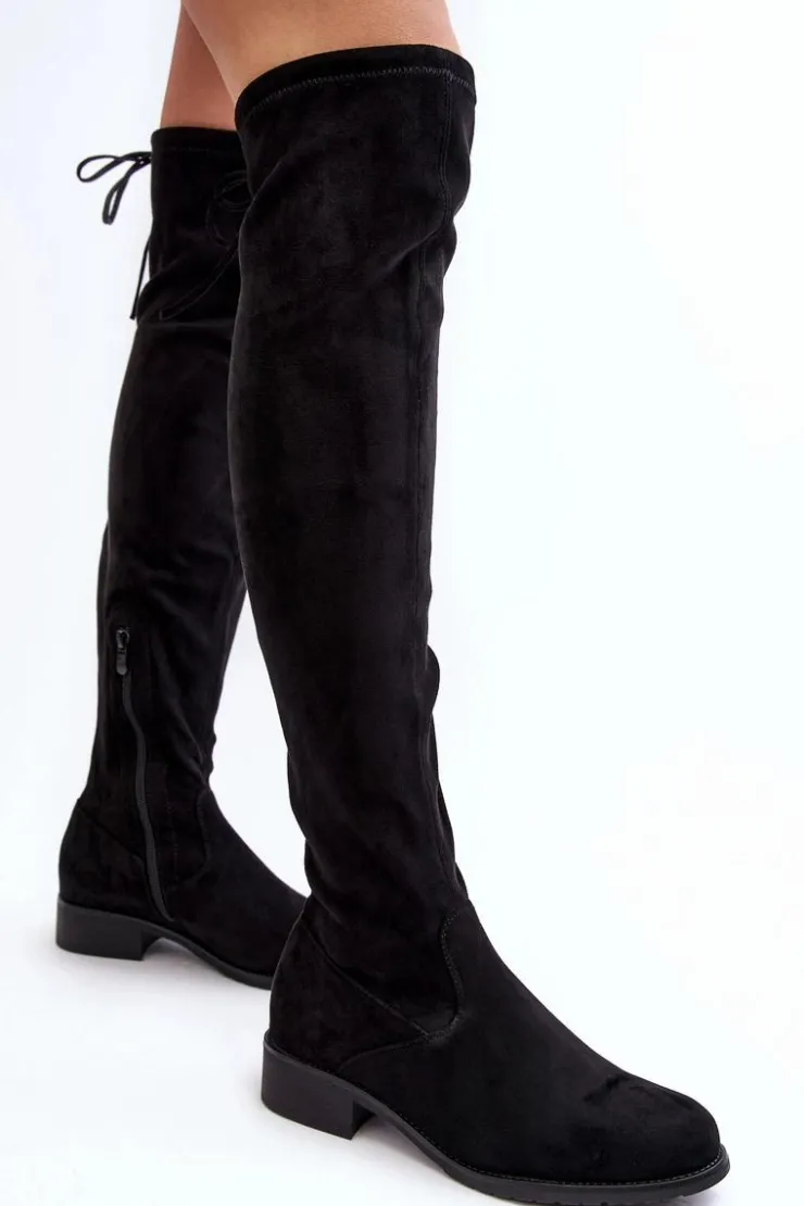 Boto Muszkieterki|Kozaki Za Kolano*Kozaki Damskie Zamszowe Za Kolano Czarne Enelyn