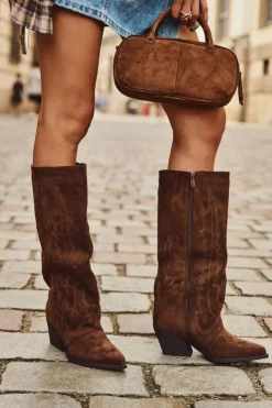 Boto Kozaki Ocieplane|Kozaki Na Słupku*Kozaki Kowbojki Damskie Na Zamek Brązowe Isalina