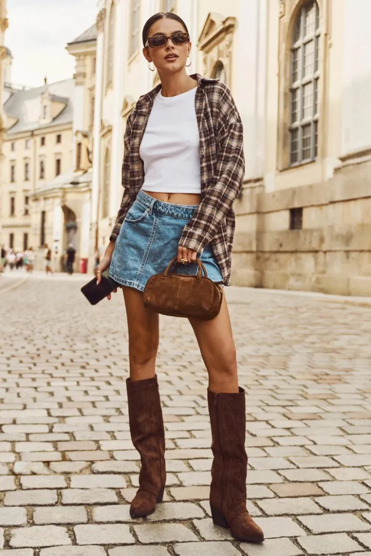 Boto Kozaki Ocieplane|Kozaki Na Słupku*Kozaki Kowbojki Damskie Na Zamek Brązowe Isalina