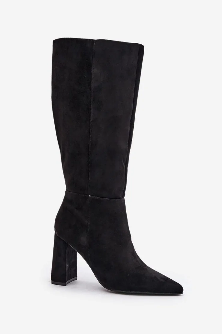 Boto Kozaki Na Słupku|Kozaki Przed Kolano*Kozaki Na Słupku Przed Kolano Czarne Lannetea