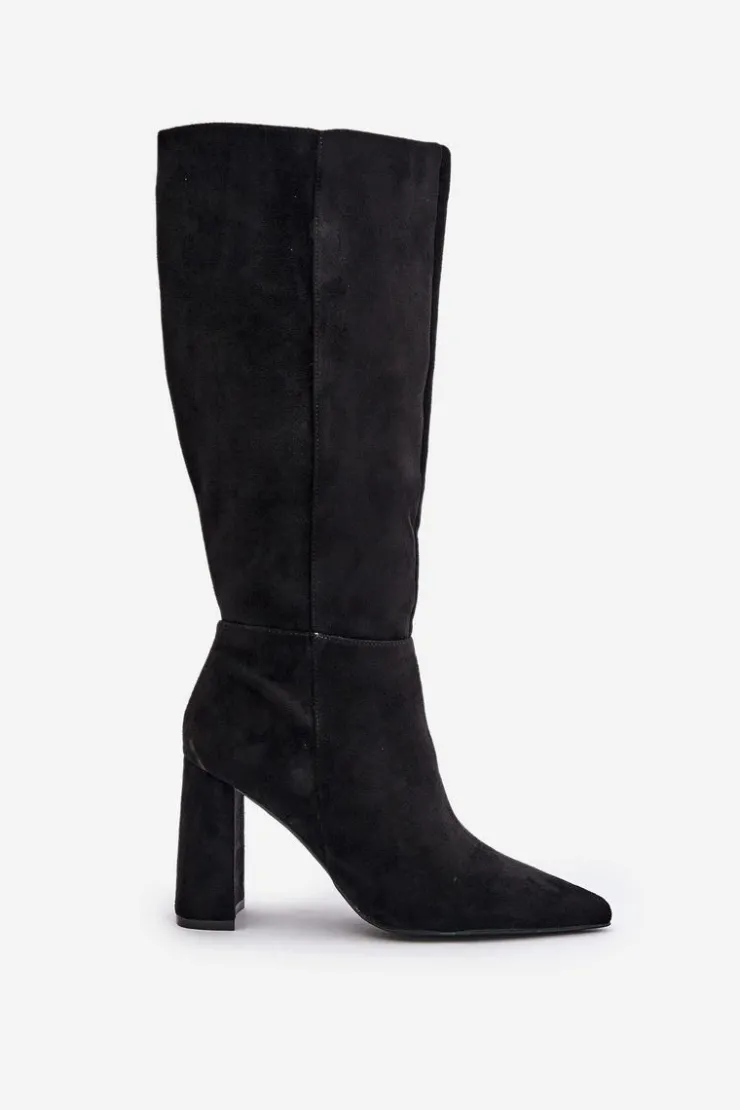 Boto Kozaki Na Słupku|Kozaki Przed Kolano*Kozaki Na Słupku Przed Kolano Czarne Lannetea