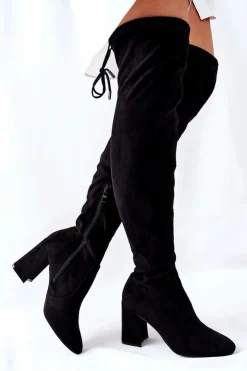 Best Boto Kozaki Na Słupku Zamszowe Czarne Agaloa